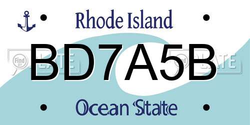 BD7A5B Rhode Island License Plate