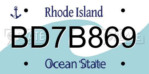 BD7B869 Rhode Island License Plate