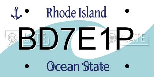 BD7E1P Rhode Island License Plate