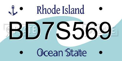 BD7S569 Rhode Island License Plate