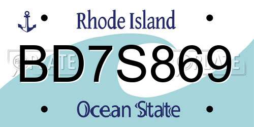 BD7S869 Rhode Island License Plate