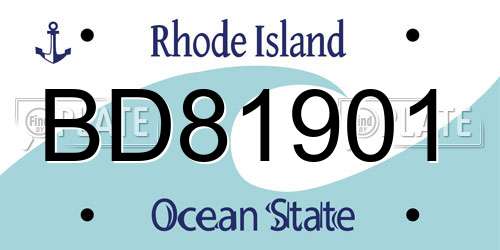 BD81901 Rhode Island License Plate