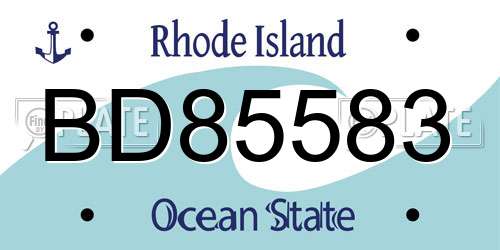 BD85583 Rhode Island License Plate