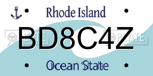 BD8C4Z Rhode Island License Plate