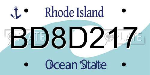 BD8D217 Rhode Island License Plate