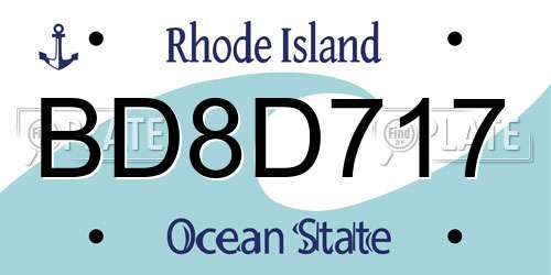 BD8D717 Rhode Island License Plate