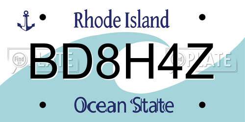 BD8H4Z Rhode Island License Plate