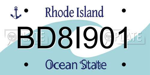 BD8I901 Rhode Island License Plate