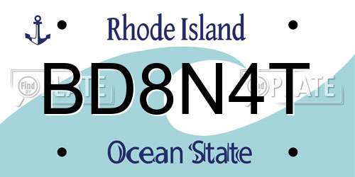 BD8N4T Rhode Island License Plate