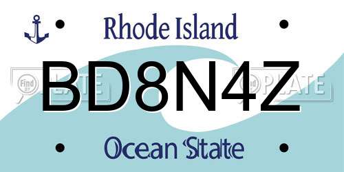 BD8N4Z Rhode Island License Plate