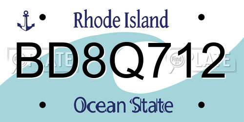 BD8Q712 Rhode Island License Plate