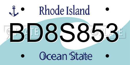 BD8S853 Rhode Island License Plate