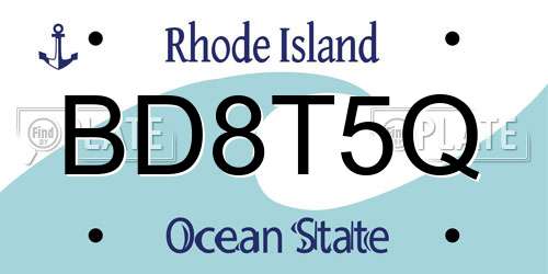 BD8T5Q Rhode Island License Plate