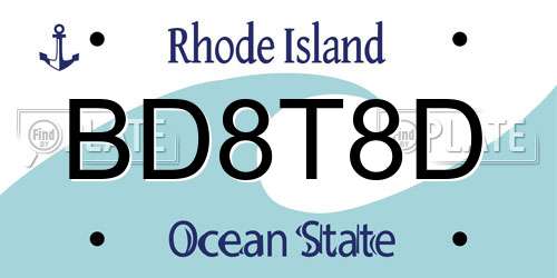 BD8T8D Rhode Island License Plate