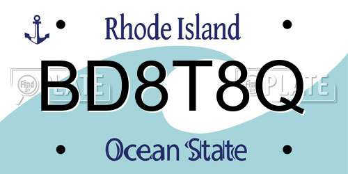 BD8T8Q Rhode Island License Plate