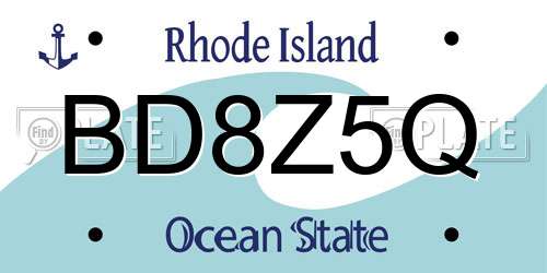 BD8Z5Q Rhode Island License Plate