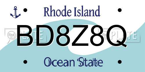 BD8Z8Q Rhode Island License Plate