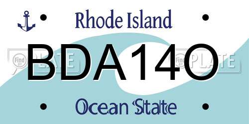 BDA14O Rhode Island License Plate