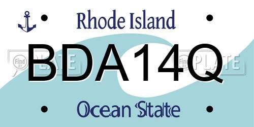 BDA14Q Rhode Island License Plate