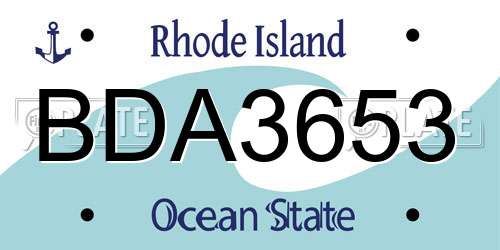 BDA3653 Rhode Island License Plate