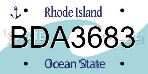 BDA3683 Rhode Island License Plate