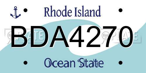 BDA4270 Rhode Island License Plate