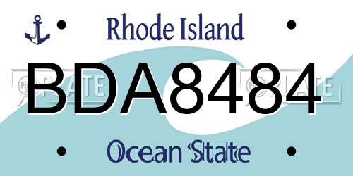 BDA8484 Rhode Island License Plate
