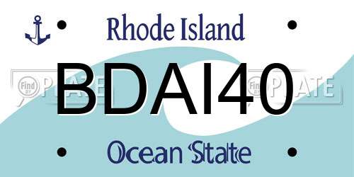 BDAI40 Rhode Island License Plate