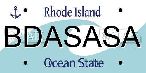 BDASASA Rhode Island License Plate