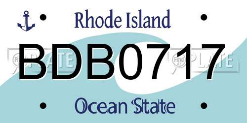 BDB0717 Rhode Island License Plate