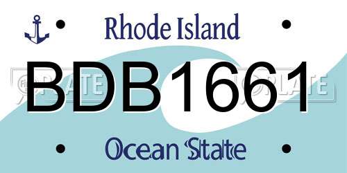 BDB1661 Rhode Island License Plate