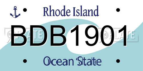 BDB1901 Rhode Island License Plate