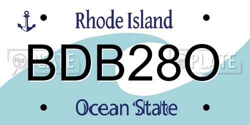 BDB28O Rhode Island License Plate