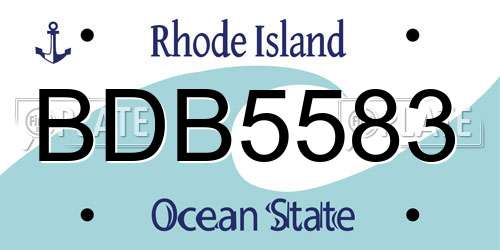 BDB5583 Rhode Island License Plate