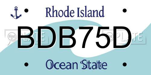 BDB75D Rhode Island License Plate