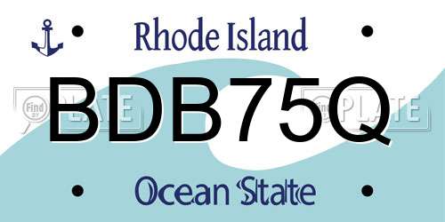 BDB75Q Rhode Island License Plate