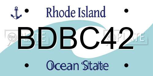 BDBC42 Rhode Island License Plate