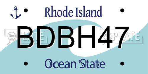 BDBH47 Rhode Island License Plate