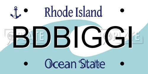 BDBIGGI Rhode Island License Plate