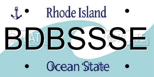 BDBSSSE Rhode Island License Plate