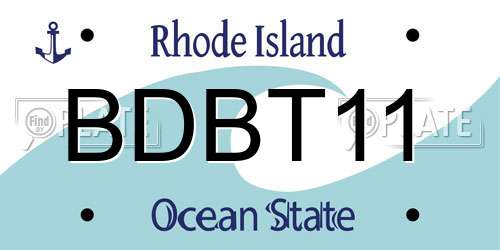 BDBT11 Rhode Island License Plate