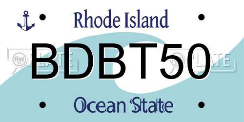 BDBT50 Rhode Island License Plate