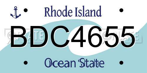 BDC4655 Rhode Island License Plate