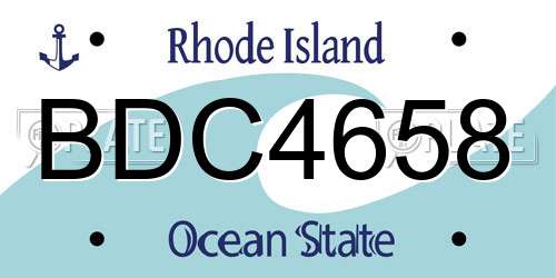 BDC4658 Rhode Island License Plate
