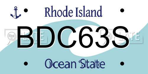 BDC63S Rhode Island License Plate