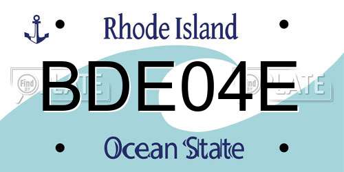 BDE04E Rhode Island License Plate