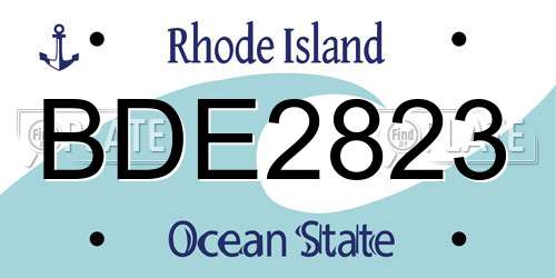 BDE2823 Rhode Island License Plate