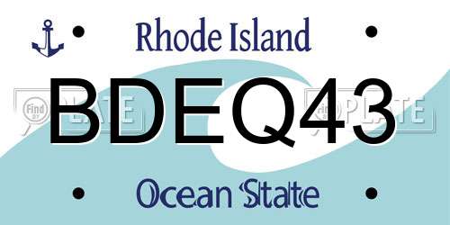BDEQ43 Rhode Island License Plate