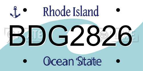 BDG2826 Rhode Island License Plate