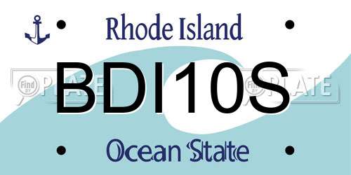 BDI10S Rhode Island License Plate